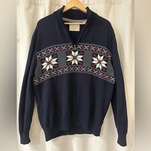 Vintage 100% Cotton 1/4 Zip Ski Sweater